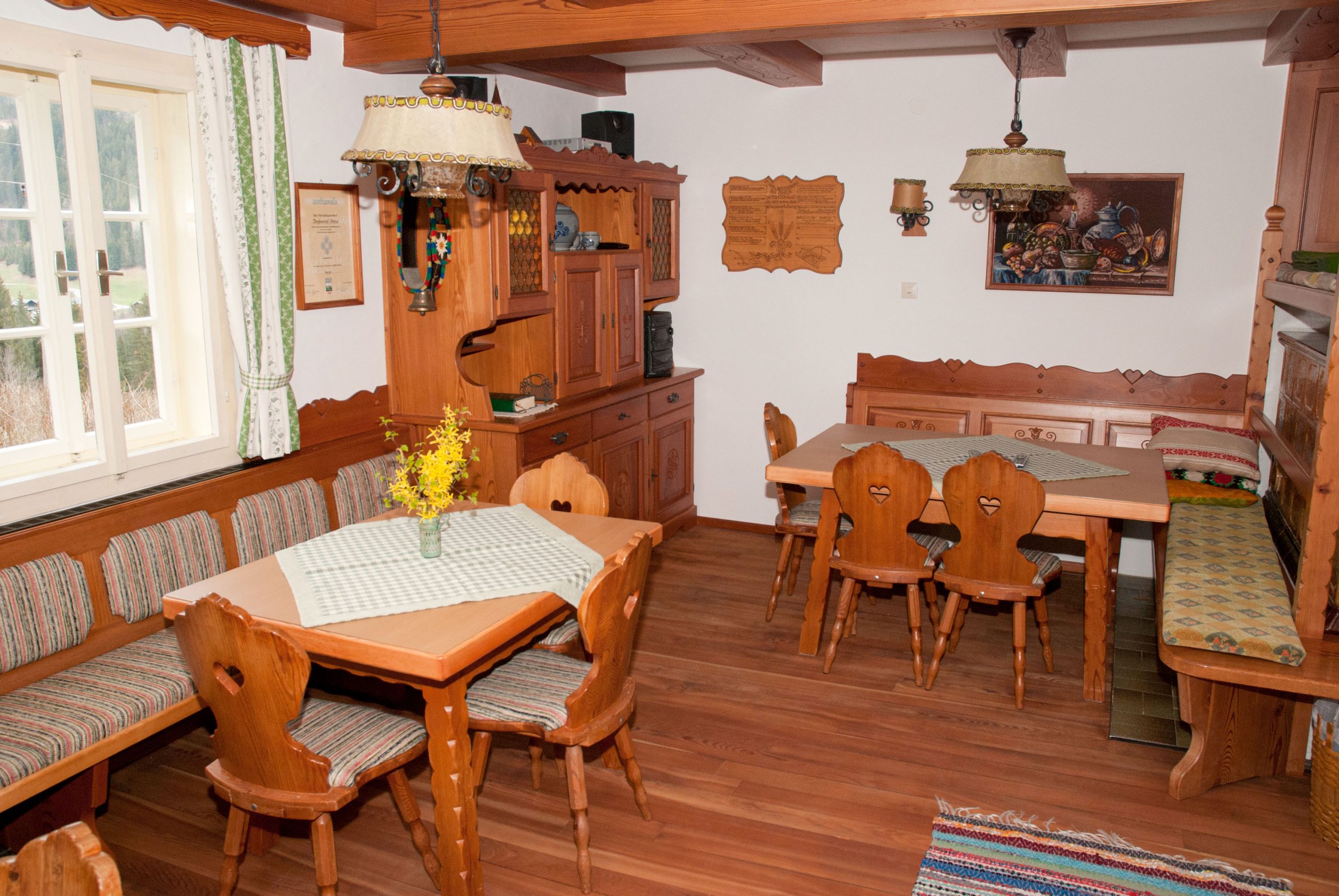Die Bauernstube, in der täglich das Frühstück serviert wird